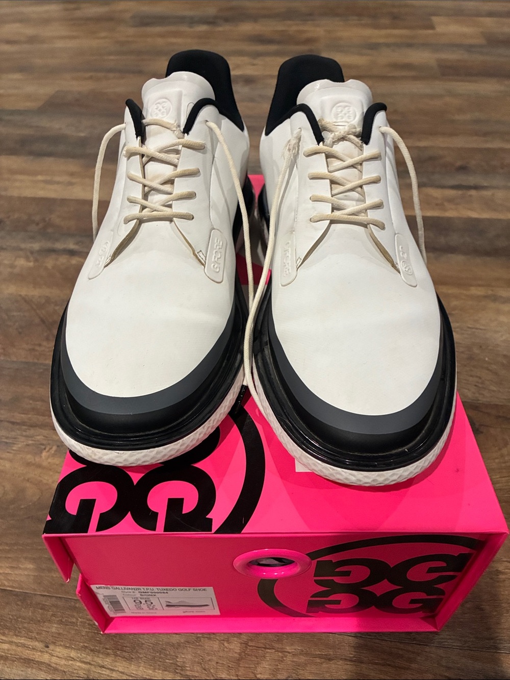 G/FORE White and Black Men's Golf Sneakers